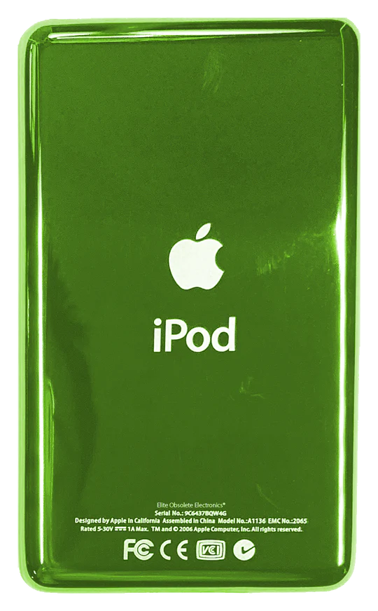 Thick Green Backplate for Apple iPod Classic 6th 7th & iPod Video 5th 5.5