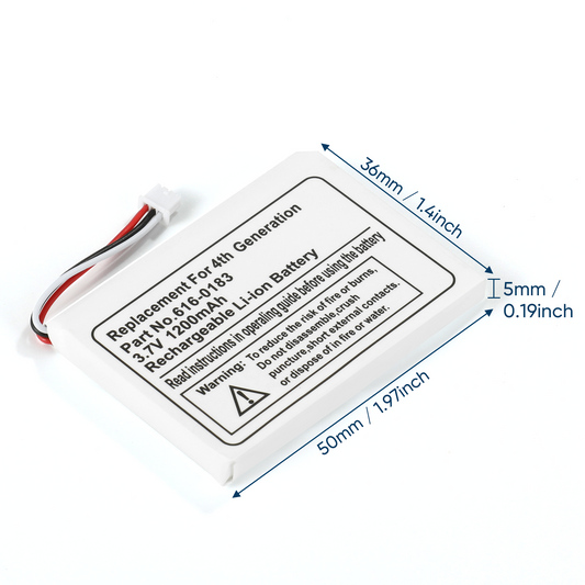 1200mah Lithium-Ion Replacement Battery for Apple iPod Classic 4th Generation Monochrome & Photo A1059 A1099
