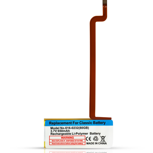 650mah Thin Lithium Polymer Battery for Apple iPod Video 5th 5.5 & iPod Classic 6th 7th A1136