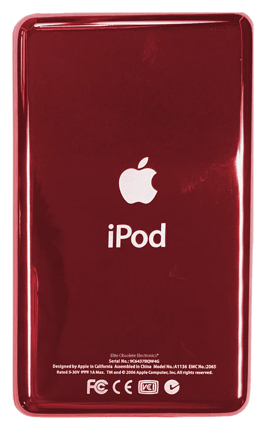 Thick Red Backplate for Apple iPod Classic 6th 7th & iPod Video 5th 5.5