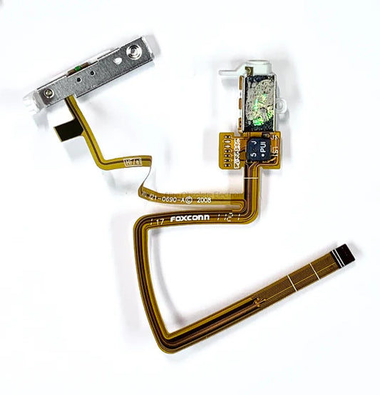 Thick White Audio Headphone Jack & Hold Switch for Apple iPod Video 5th 5.5 & iPod Classic 6th 7th