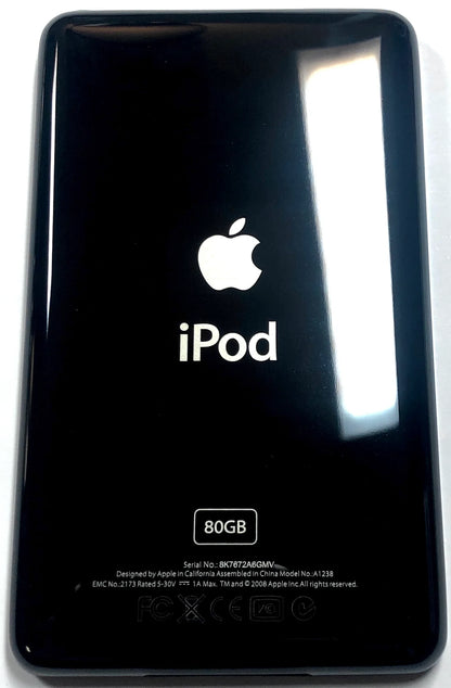 Thin Black Backplate for iPod Classic / Video 5th 5.5 6th 7th 64GB 128GB 256GB 512GB 1TB 80GB 120GB 160GB Universal