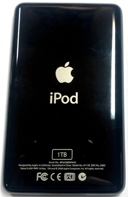 Thin Black Backplate for iPod Classic / Video 5th 5.5 6th 7th 64GB 128GB 256GB 512GB 1TB 80GB 120GB 160GB Universal