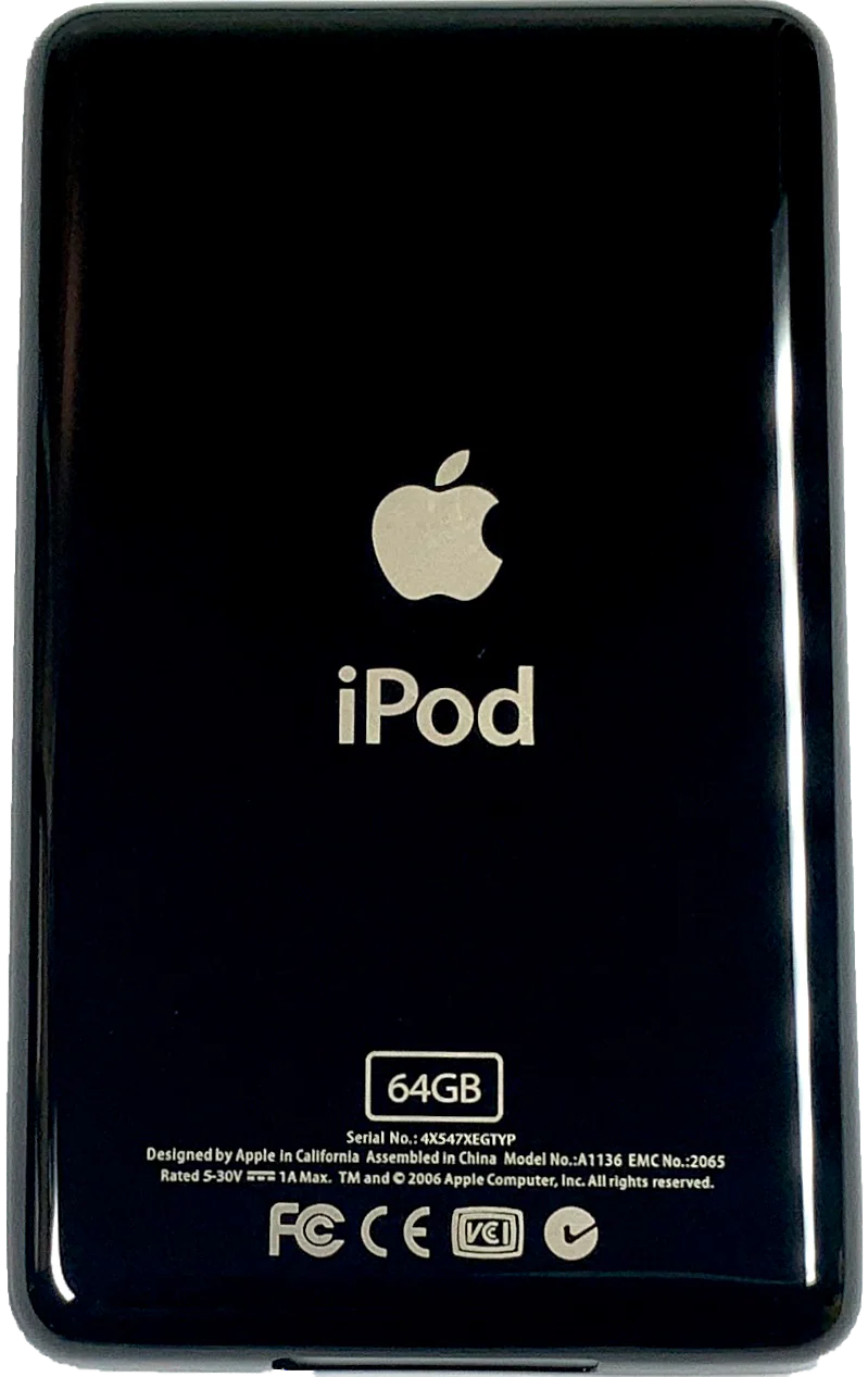 Thin Black Backplate for iPod Classic / Video 5th 5.5 6th 7th 64GB 128GB 256GB 512GB 1TB 80GB 120GB 160GB Universal