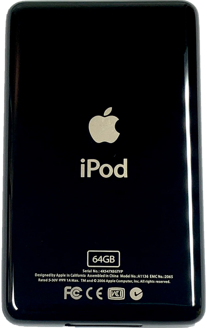 Thin Black Backplate for iPod Classic / Video 5th 5.5 6th 7th 64GB 128GB 256GB 512GB 1TB 80GB 120GB 160GB Universal