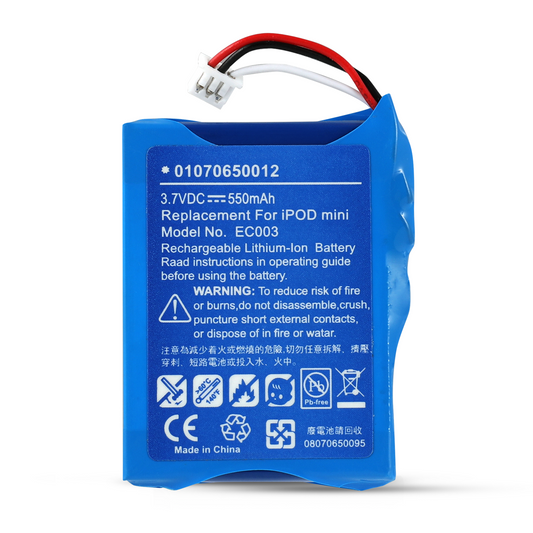 New 550mah Lithium Ion Replacement Battery for Apple iPod Mini 1st 2nd Generation