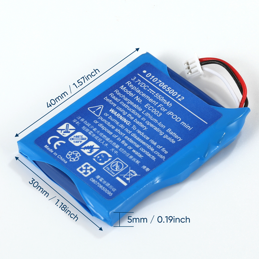New 550mah Lithium Ion Replacement Battery for Apple iPod Mini 1st 2nd Generation
