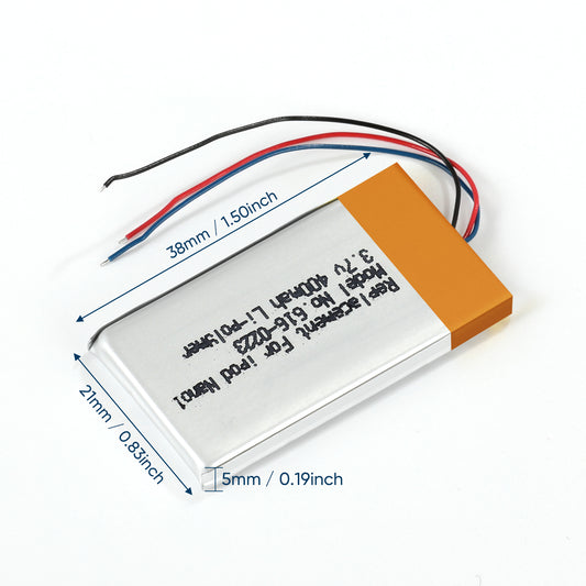 New 400mah Lithium-Polymer Replacement Battery for Apple iPod Nano 1st Generation A1137