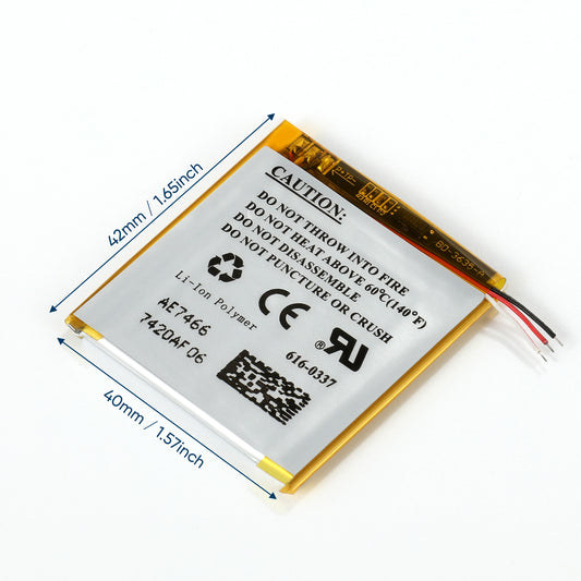 370mah Lithium-Ion Polymer Replacement Battery for Apple iPod Nano 3rd Generation